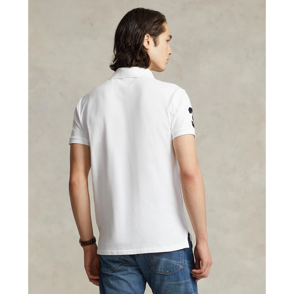 Custom Slim Fit Mesh Polo Shirt με μεγάλο λογότυπο Pony Polo Ralph Lauren