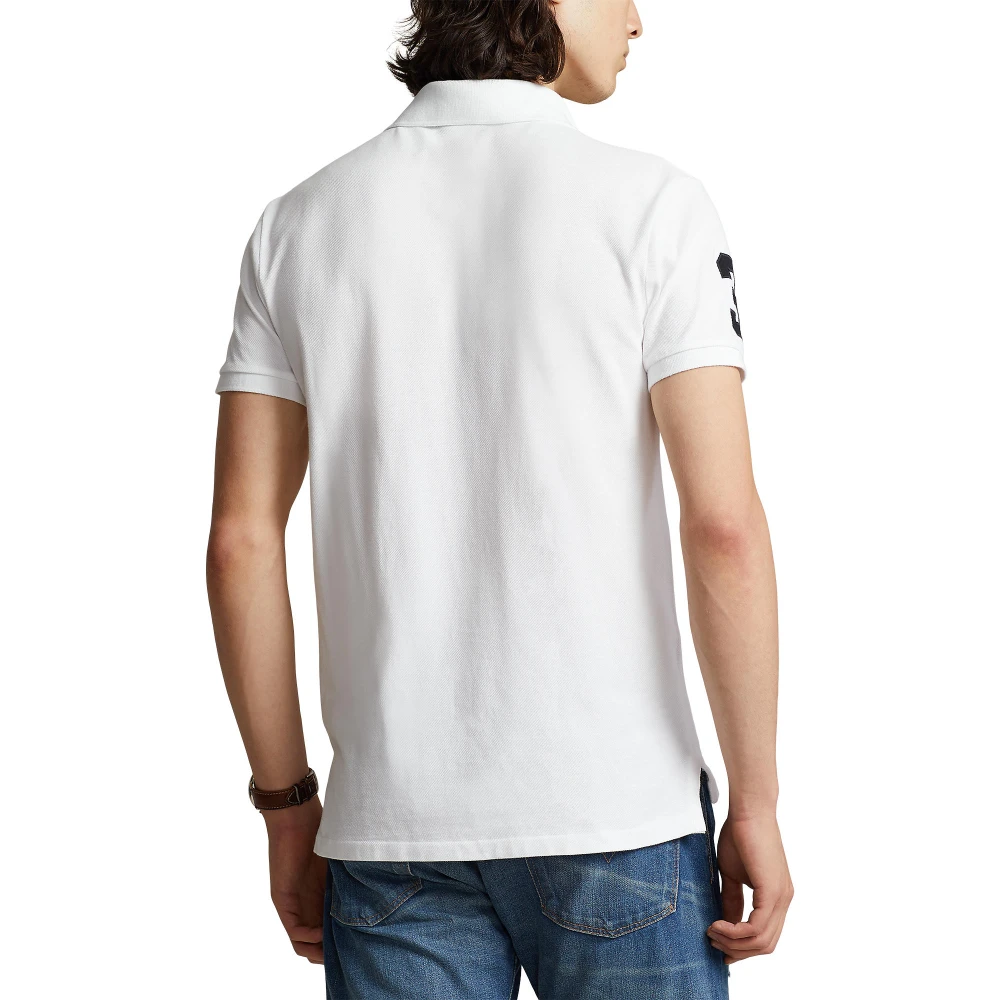 Custom Slim Fit Mesh Polo Shirt με μεγάλο λογότυπο Pony Polo Ralph Lauren