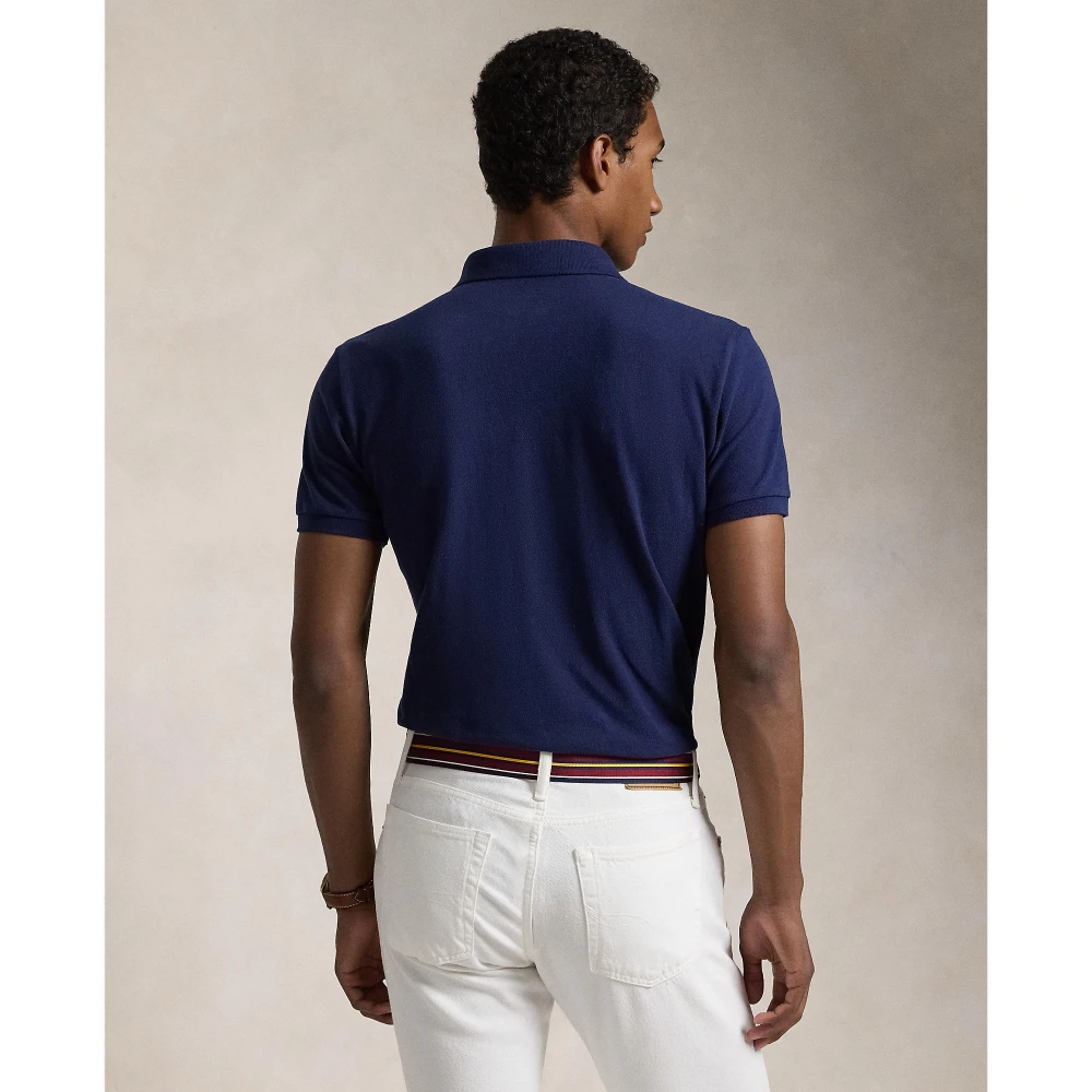 Custom Slim Fit Mesh Polo Shirt με μεγάλο λογότυπο Pony Polo Ralph Lauren