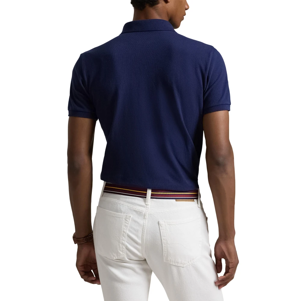 Custom Slim Fit Mesh Polo Shirt με μεγάλο λογότυπο Pony Polo Ralph Lauren