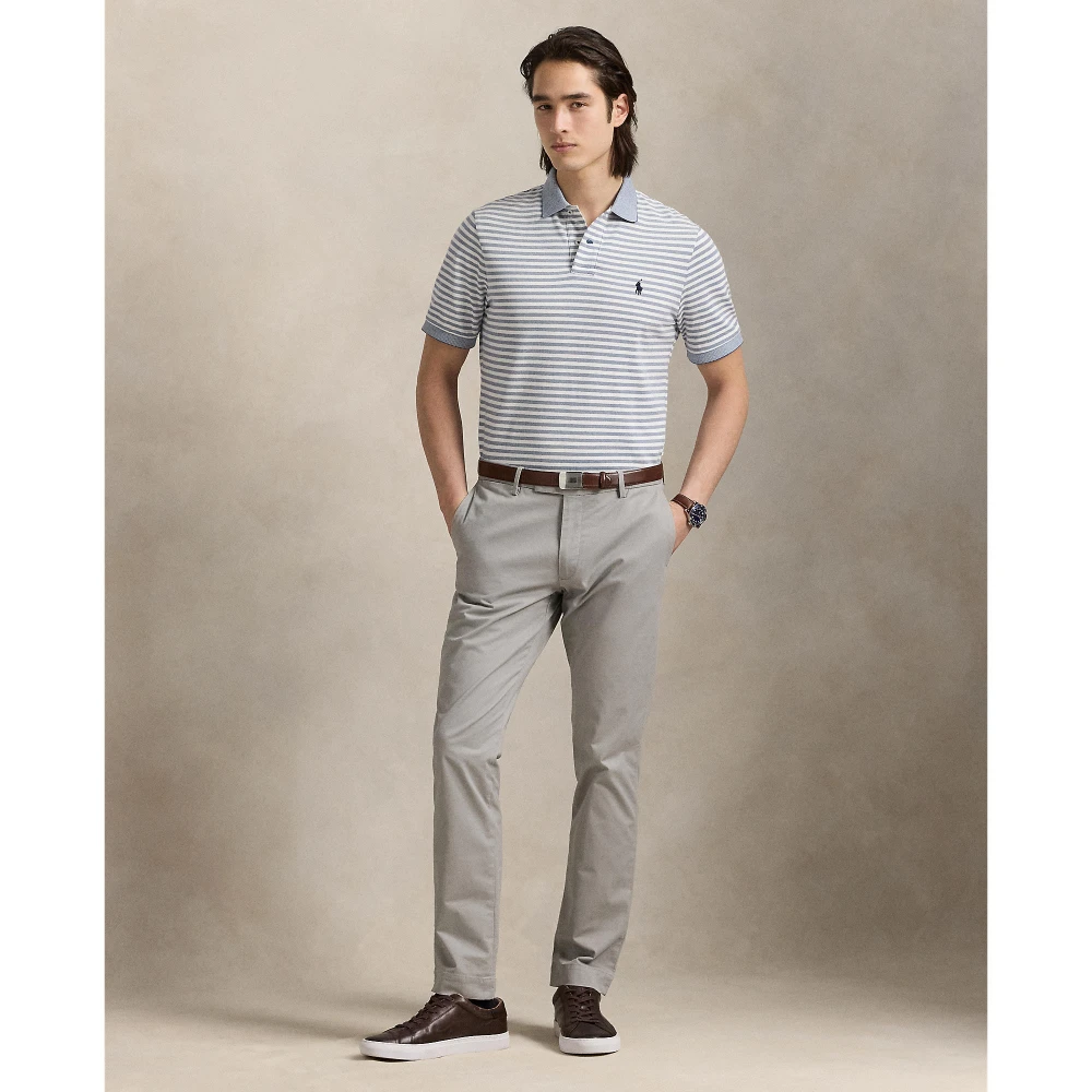 Polo Shirt Custom Slim Fit Striped Mesh Polo Ralph Lauren