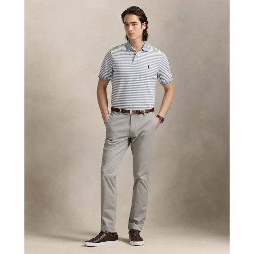 Polo Shirt Custom Slim Fit Striped Mesh Polo Ralph Lauren