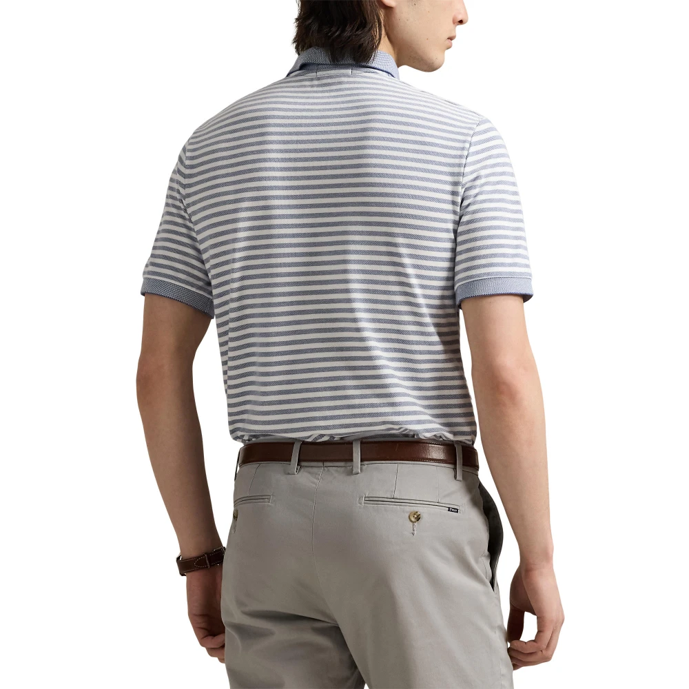 Polo Shirt Custom Slim Fit Striped Mesh Polo Ralph Lauren