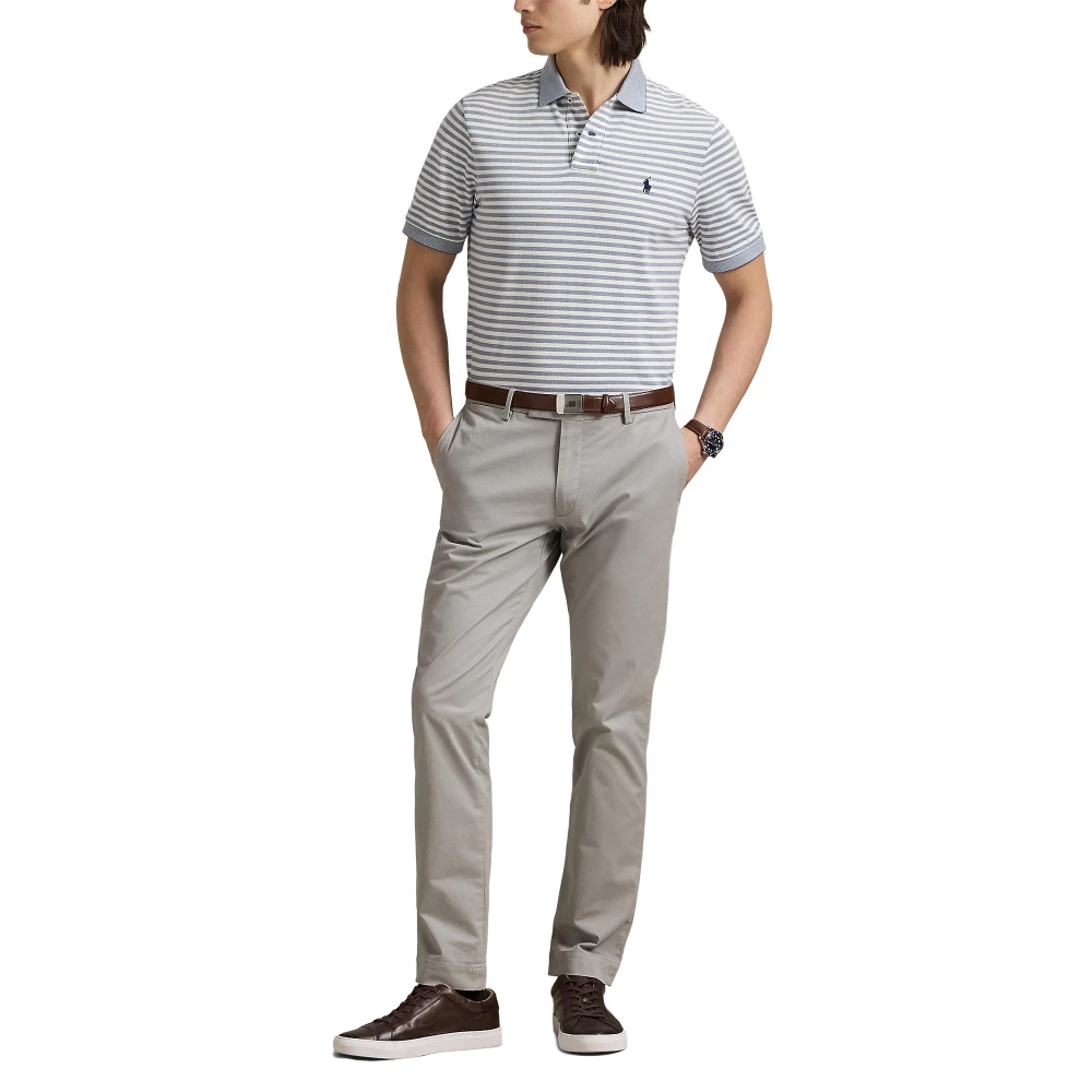 Polo Shirt Custom Slim Fit Striped Mesh Polo Ralph Lauren