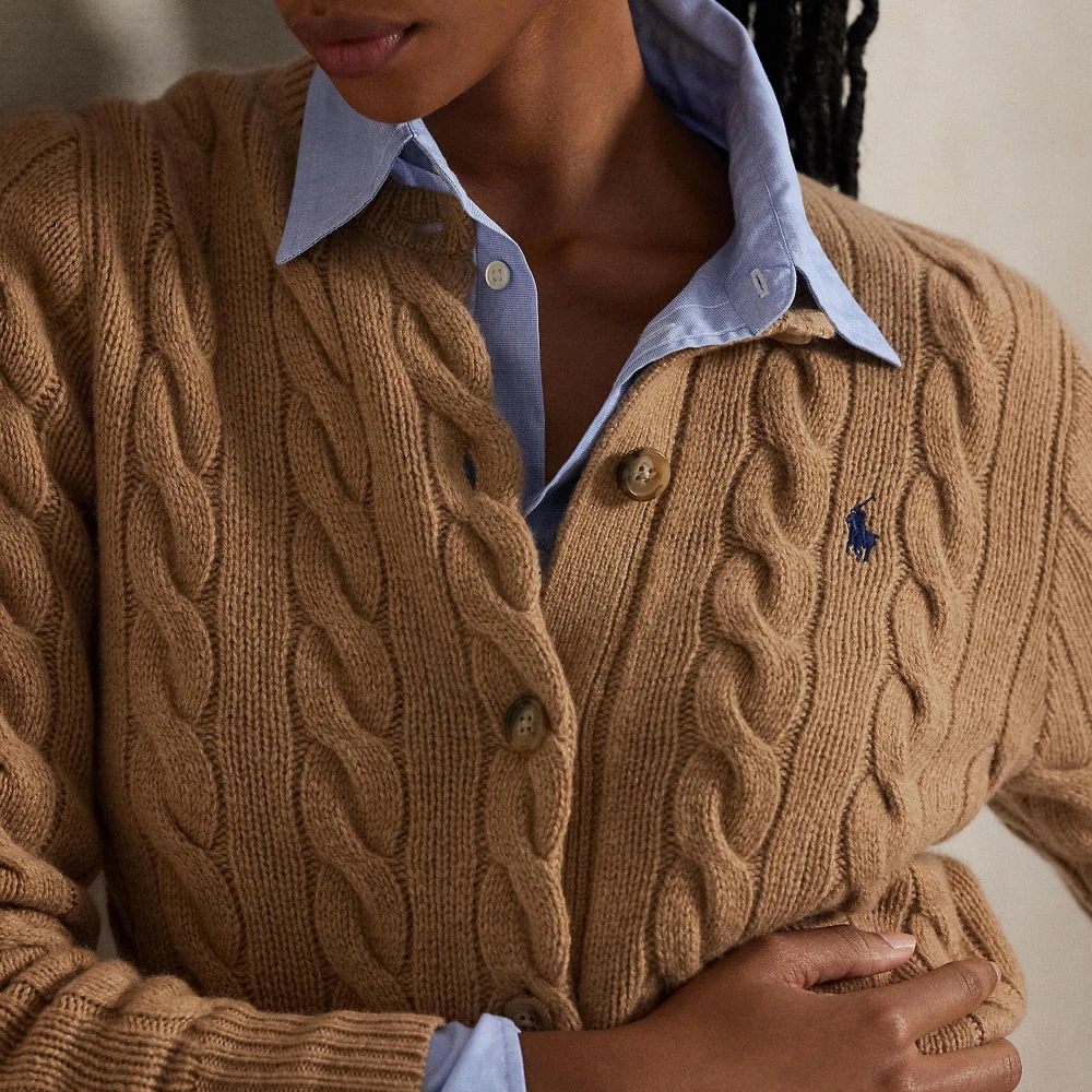 Ζακέτα με Πλέξη Cable από Μαλλί-Κασμίρ Polo Ralph Lauren