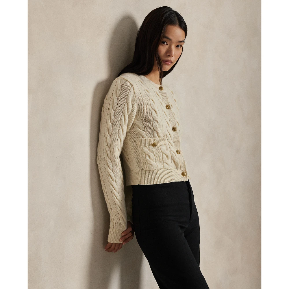 Cardigan με πλεξούδα από μάλλινο και κασμίρι Polo Ralph Lauren.