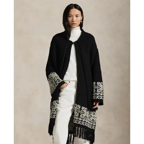 Cardigan με γιακά-κασκόλ από μάλλινο μείγμα Polo Ralph Lauren.