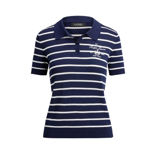 Γυναικείο Ριγέ Πουλόβερ Polo Lauren Ralph Lauren από Βαμβάκι-Βισκόζη σε Μπλε και Λευκό