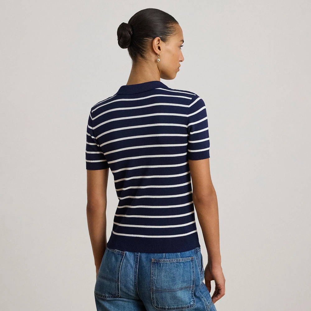 Γυναικείο Ριγέ Πουλόβερ Polo Lauren Ralph Lauren από Βαμβάκι-Βισκόζη σε Μπλε και Λευκό