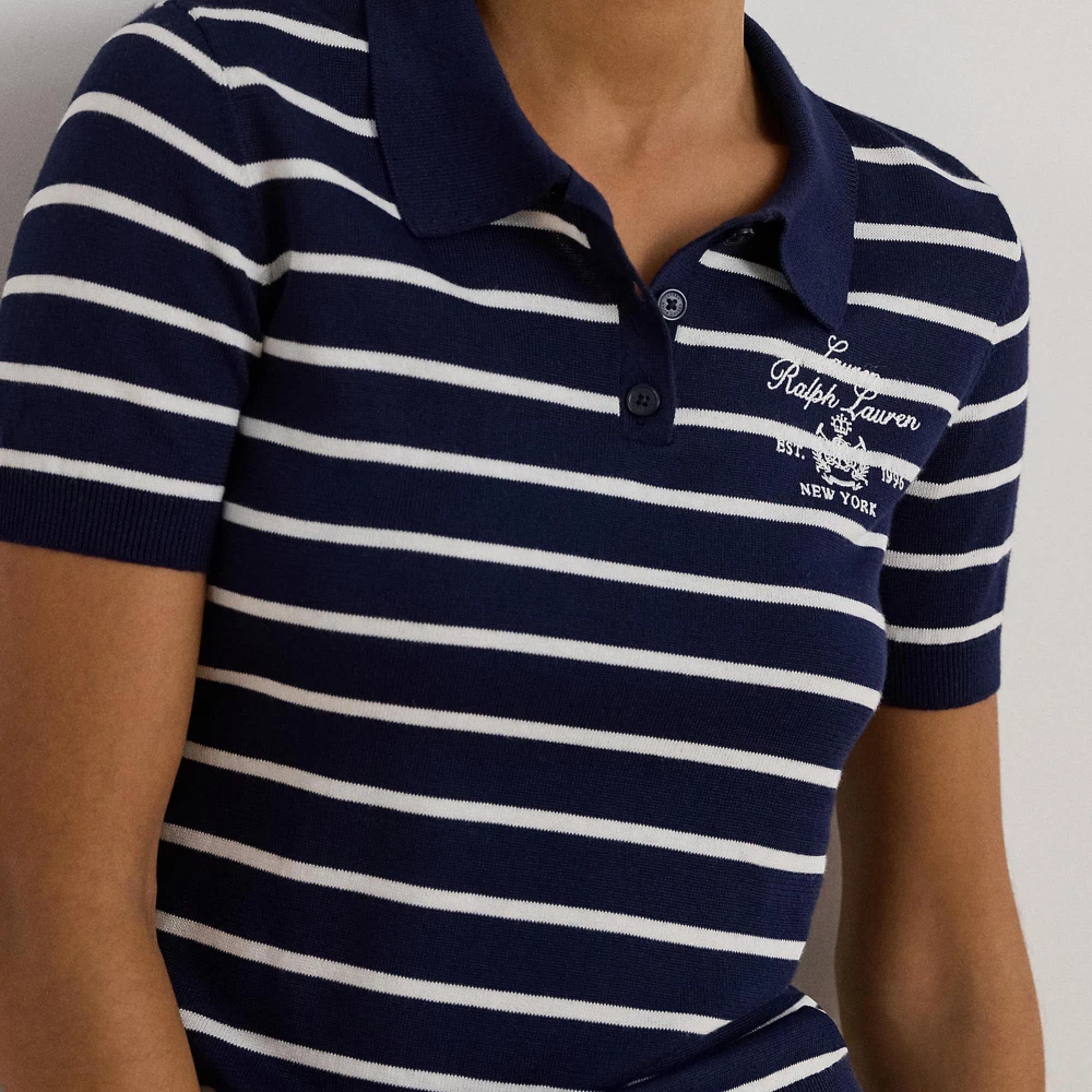 Γυναικείο Ριγέ Πουλόβερ Polo Lauren Ralph Lauren από Βαμβάκι-Βισκόζη σε Μπλε και Λευκό