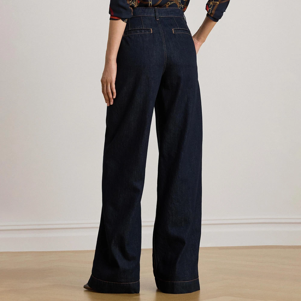 Γυναικείο Τζιν Παντελόνι Lauren Ralph Lauren με Πιέτες και Φαρδύ Ποδόγυρο σε Απόχρωση Vayra Wash