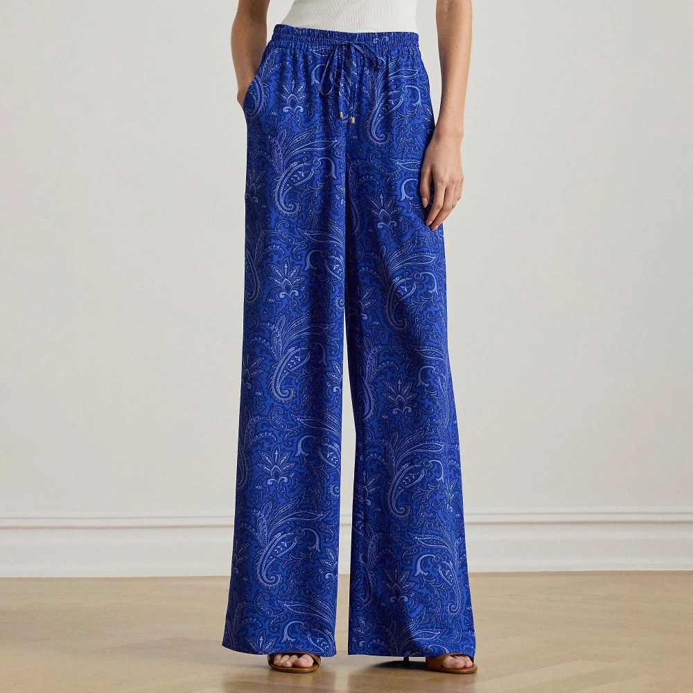 Γυναικείο Τζιν Παντελόνι Lauren Ralph Lauren Ψηλόμεσο με Φαρδύ Ποδόγυρο σε Απόχρωση Galvin Wash