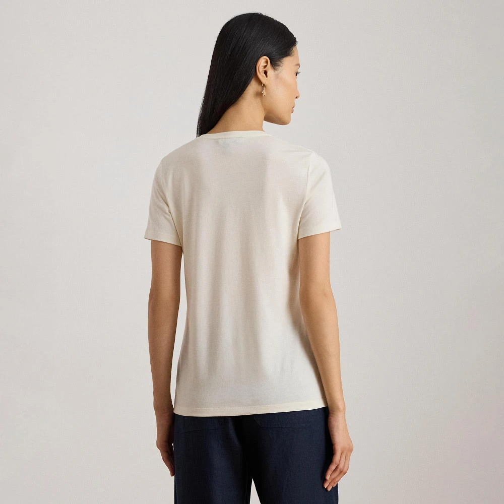 Γυναικείο T-Shirt Lauren Ralph Lauren με Κέντημα Crest