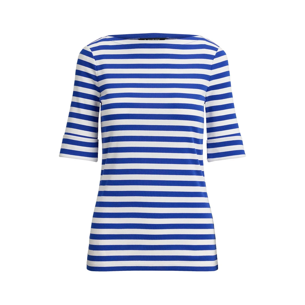 Γυναικείο Ριγέ Μπλουζάκι Lauren Ralph Lauren με Λαιμόκοψη Μπόατ