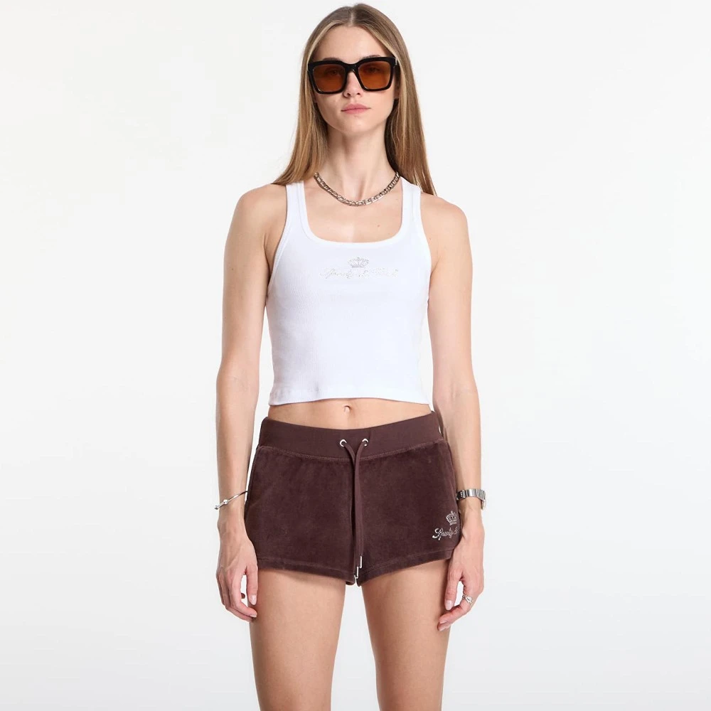Sporty & Rich x Juicy Couture – Αμάνικη Μπλούζα Ριμπ Λευκή
