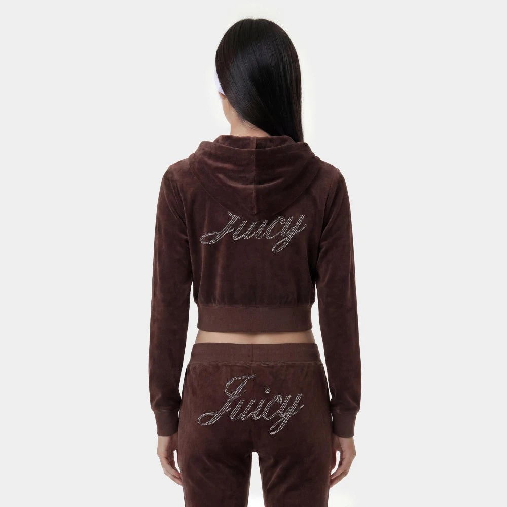 Sporty & Rich x Juicy Couture – Βελούδινο Παντελόνι Φόρμας Σοκολατί