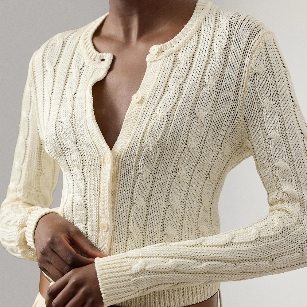 Γυναικεία Cropped Ζακέτα Silk Cable-Knit Ralph Lauren