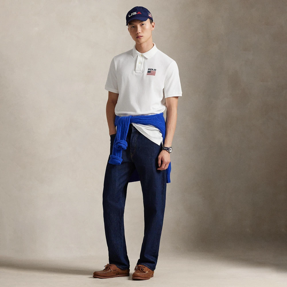 Πόλο μπλουζάκι Mesh Classic Fit με σημαία Polo Ralph Lauren