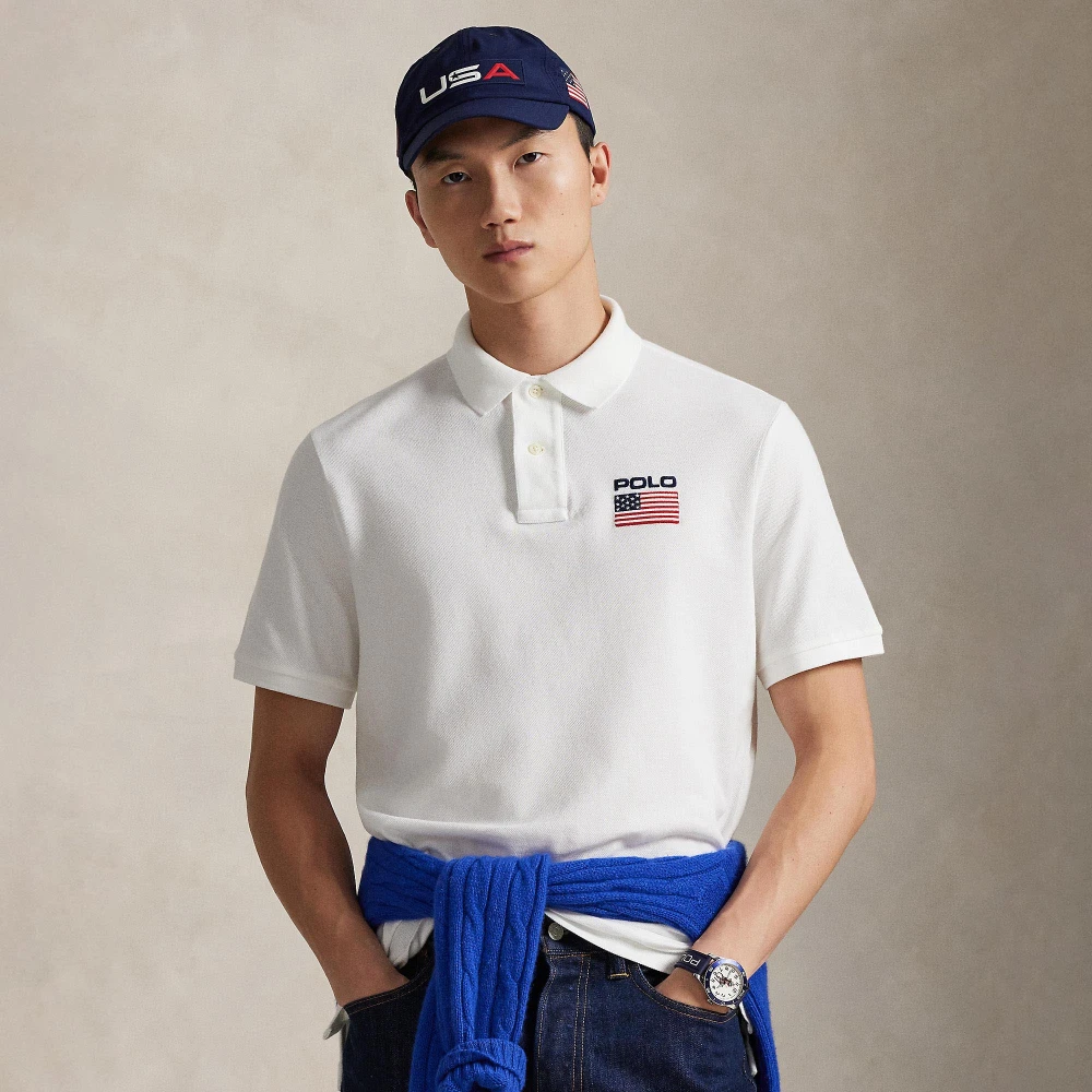Πόλο μπλουζάκι Mesh Classic Fit με σημαία Polo Ralph Lauren