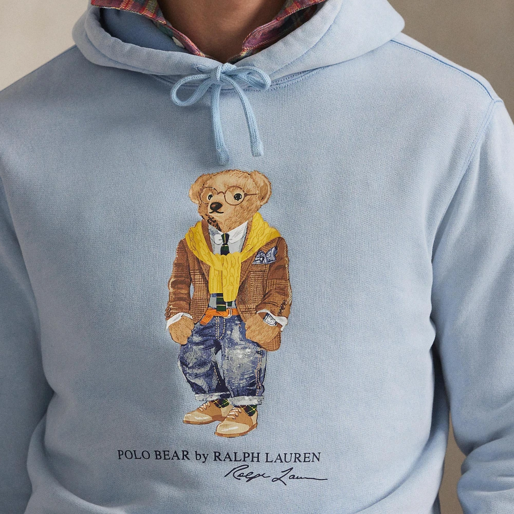 Φούτερ με κουκούλα από φλις Polo Bear βαμμένο στο ένδυμα Polo Ralph Lauren