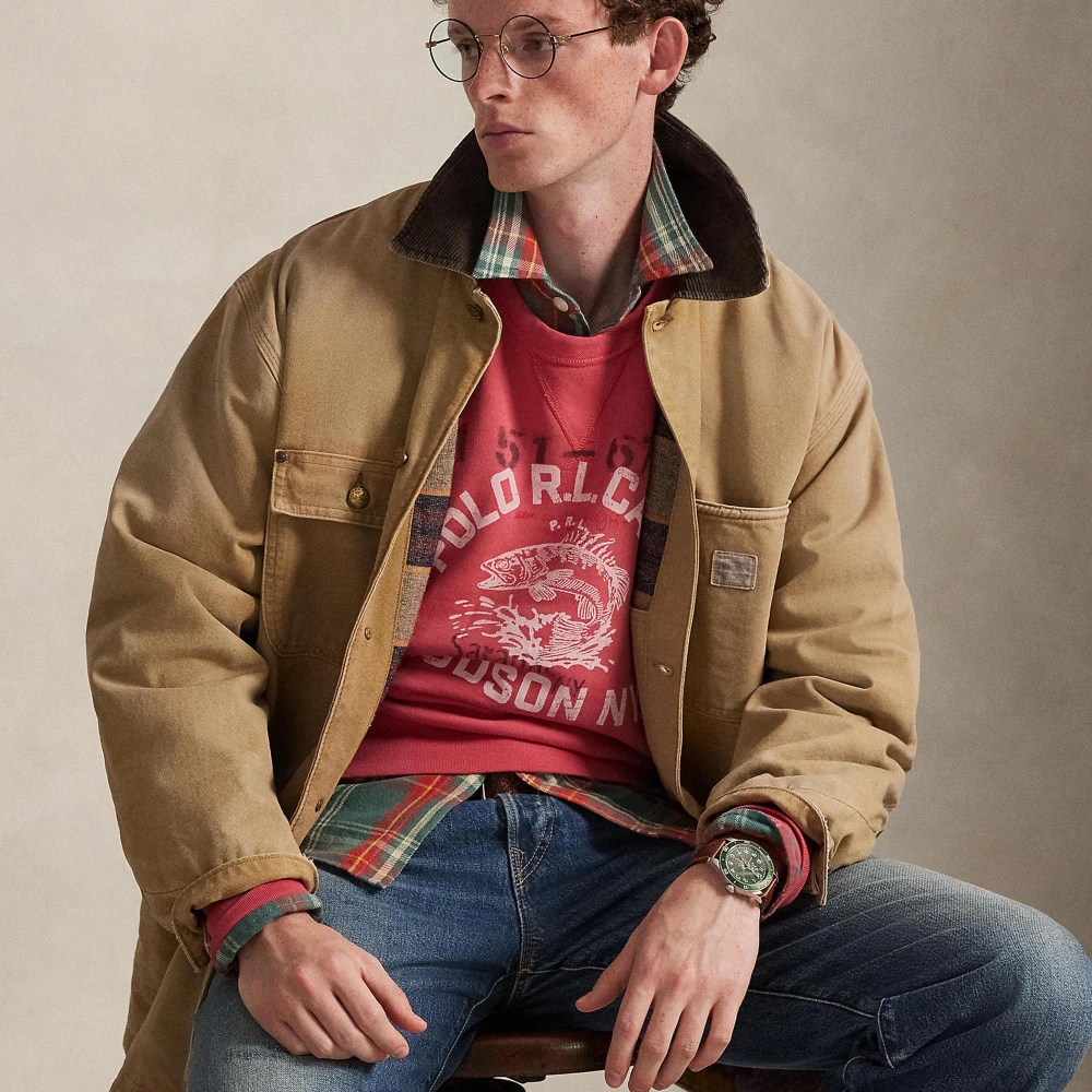 Φούτερ από φλις Vintage Fit με γραφικό σχέδιο Polo Ralph Lauren