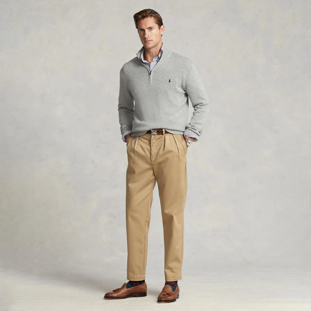 Πουλόβερ από βαμβάκι με φερμουάρ και mockneck Polo Ralph Lauren