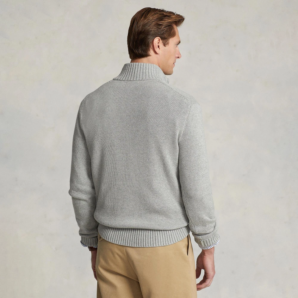 Πουλόβερ από βαμβάκι με φερμουάρ και mockneck Polo Ralph Lauren