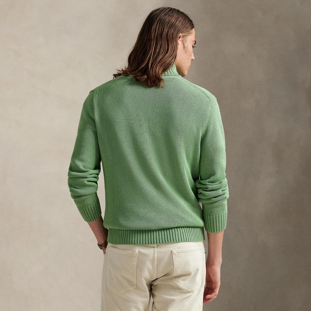 Πουλόβερ από βαμβάκι με φερμουάρ και mockneck Polo Ralph Lauren
