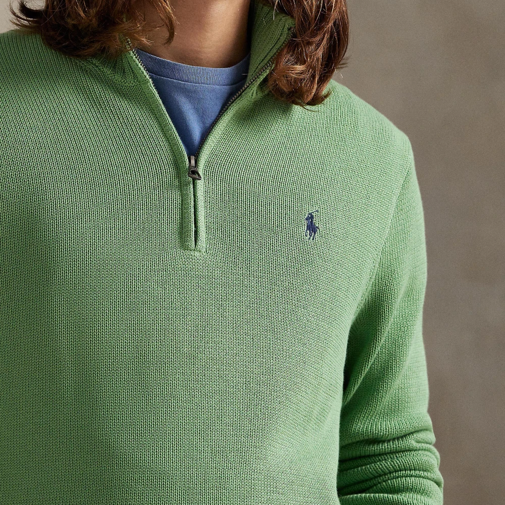 Πουλόβερ από βαμβάκι με φερμουάρ και mockneck Polo Ralph Lauren