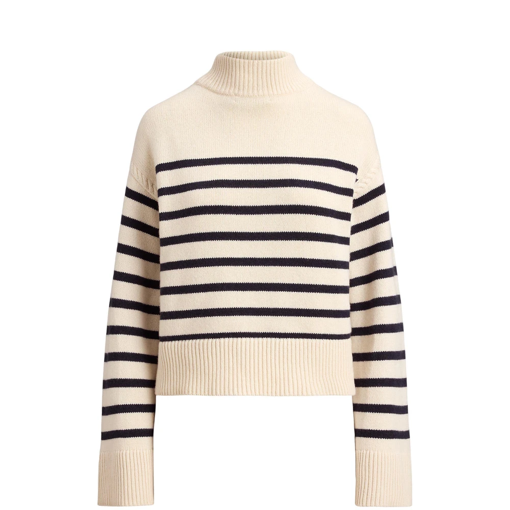 Γυναικείο Ριγέ Πλεκτό Lauren Ralph Lauren από Μάλλινο Μείγμα σε Εκρού και Μπλε