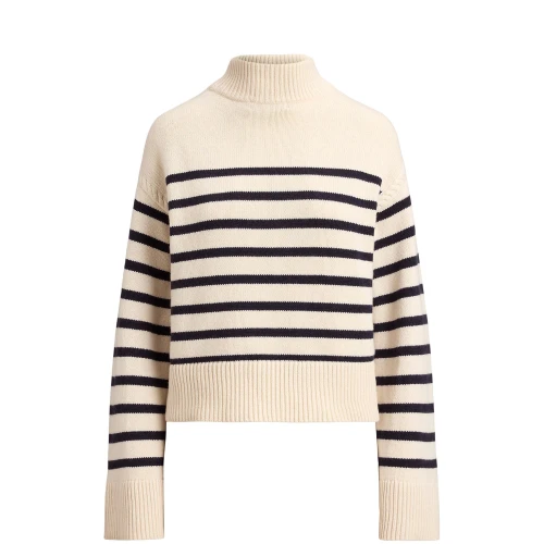 Γυναικείο Ριγέ Πλεκτό Lauren Ralph Lauren από Μάλλινο Μείγμα σε Εκρού και Μπλε