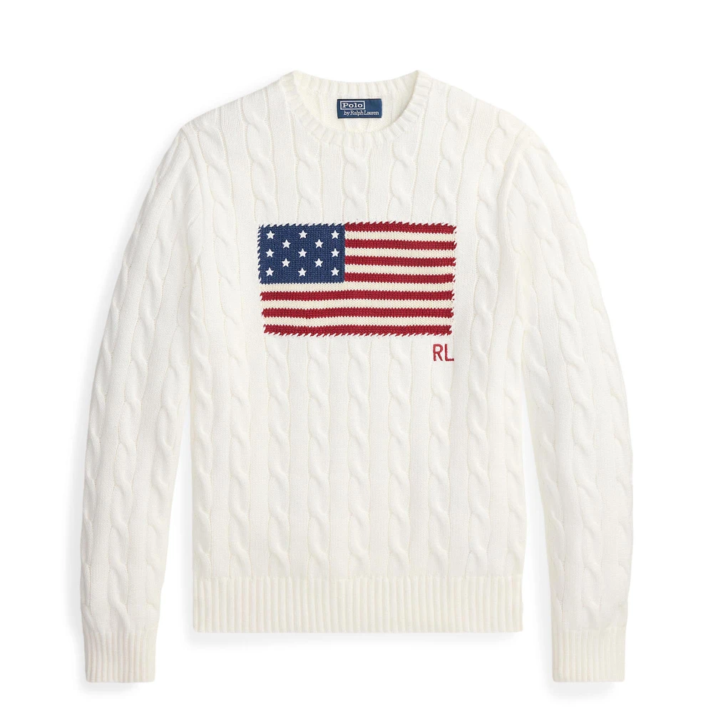 Πουλόβερ με cable-knit πλέξη και σημαία Polo Ralph Lauren