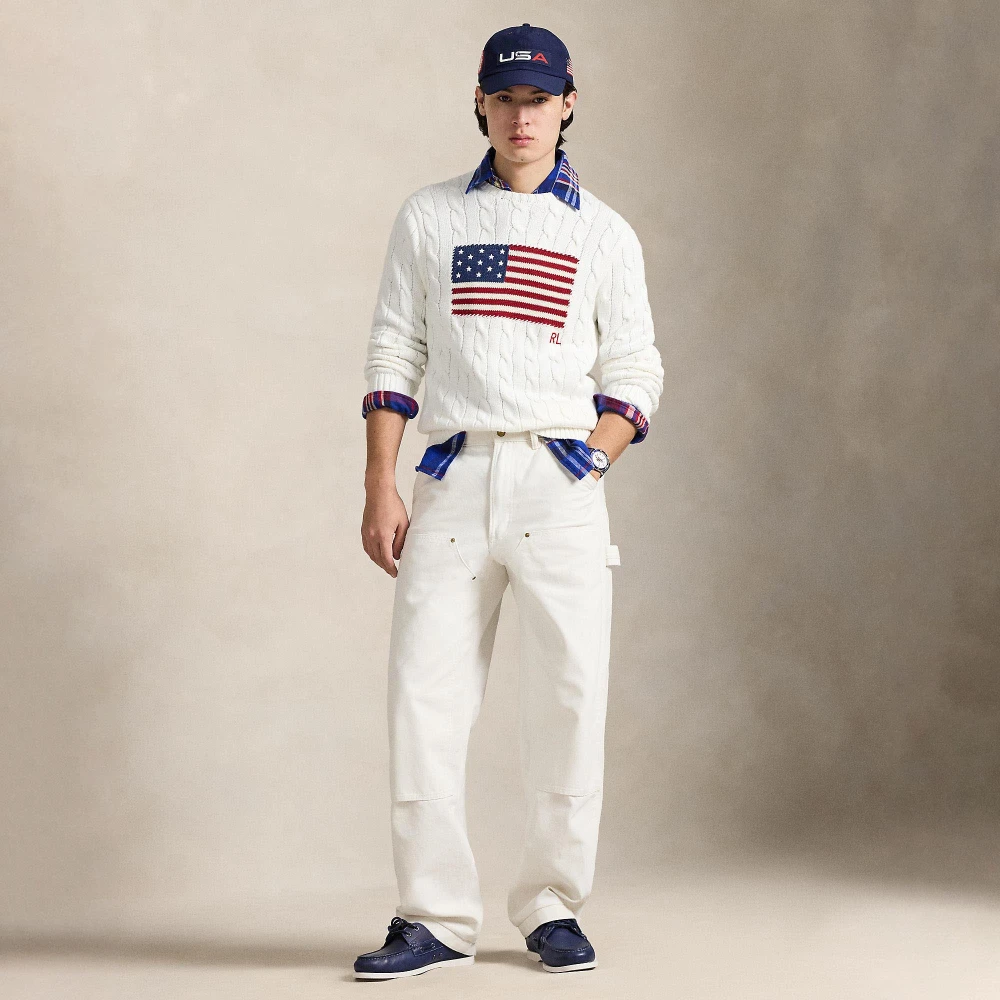 Πουλόβερ με cable-knit πλέξη και σημαία Polo Ralph Lauren