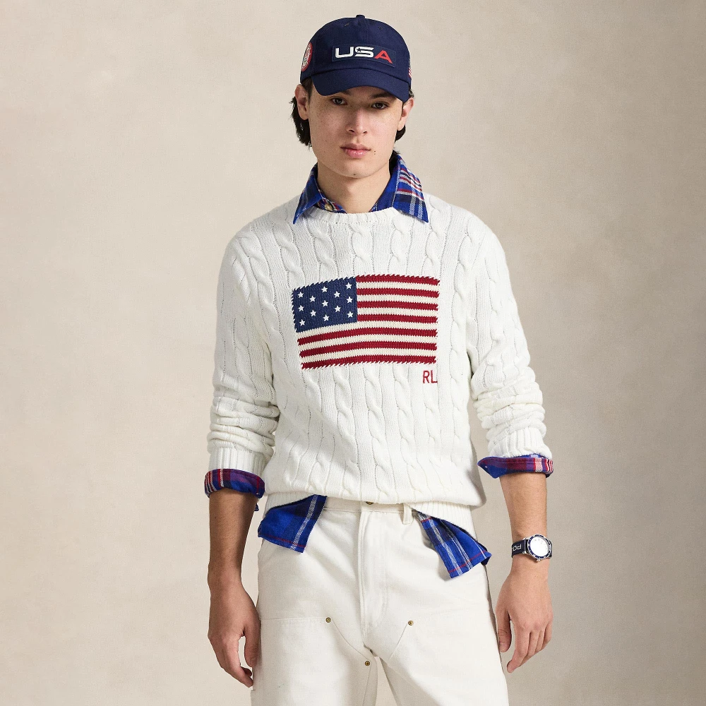 Πουλόβερ με cable-knit πλέξη και σημαία Polo Ralph Lauren