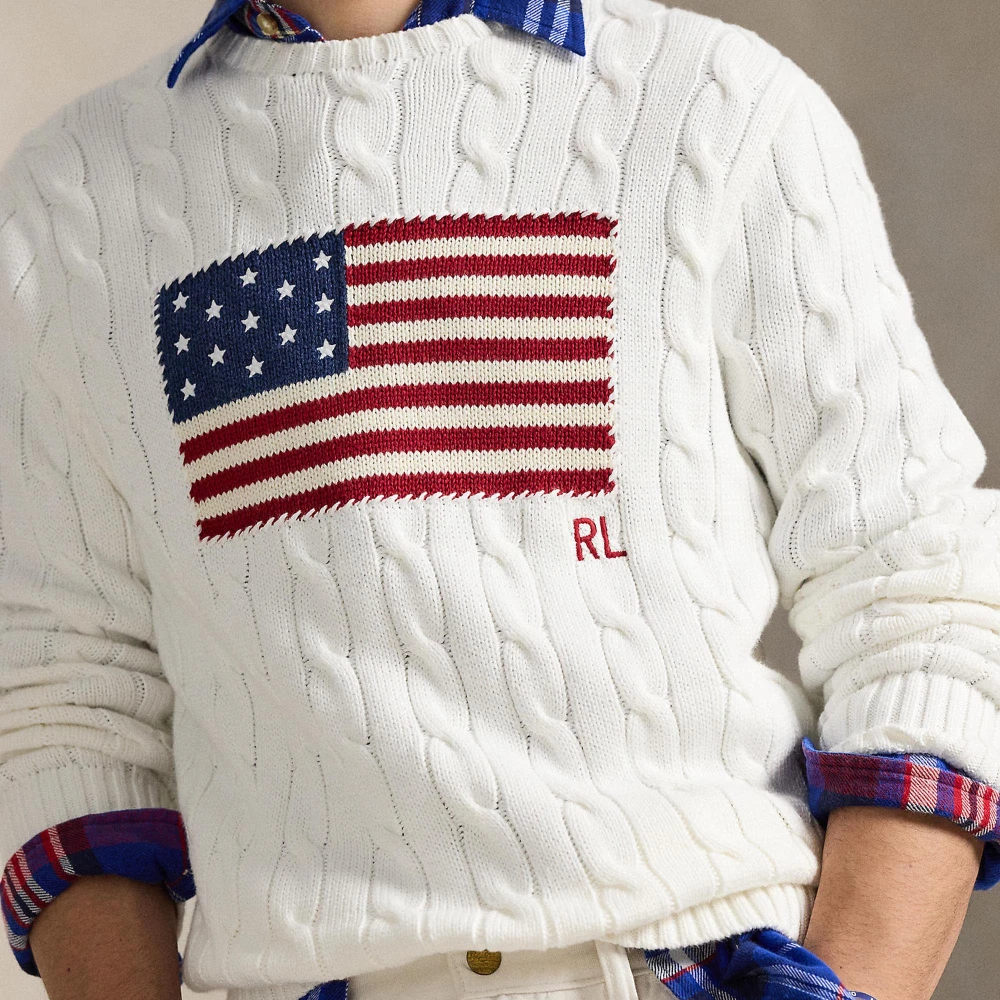 Πουλόβερ με cable-knit πλέξη και σημαία Polo Ralph Lauren