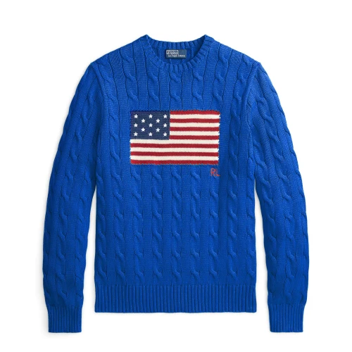 Πουλόβερ με cable-knit πλέξη και σημαία Polo Ralph Lauren