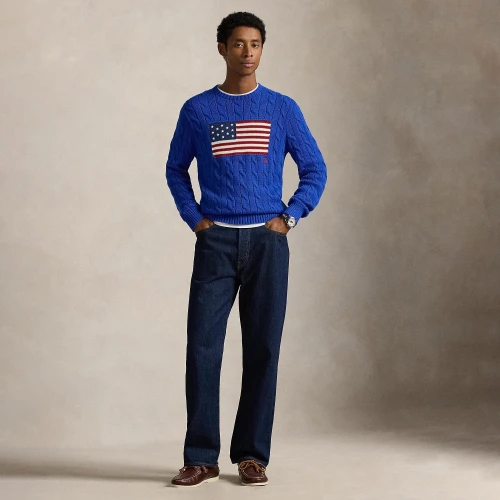 Πουλόβερ με cable-knit πλέξη και σημαία Polo Ralph Lauren