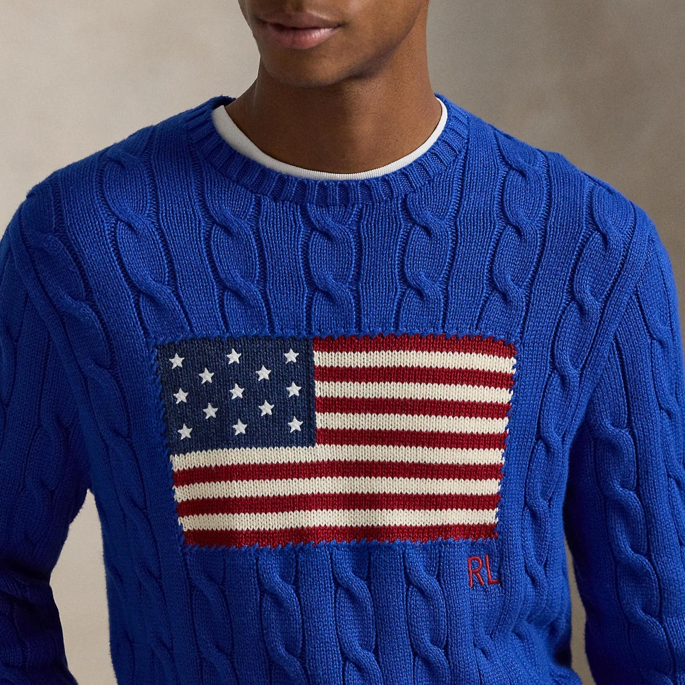 Πουλόβερ με cable-knit πλέξη και σημαία Polo Ralph Lauren