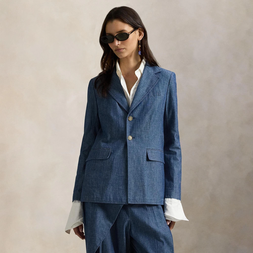 Σακάκι μονόπετο από chambray Polo Ralph Lauren
