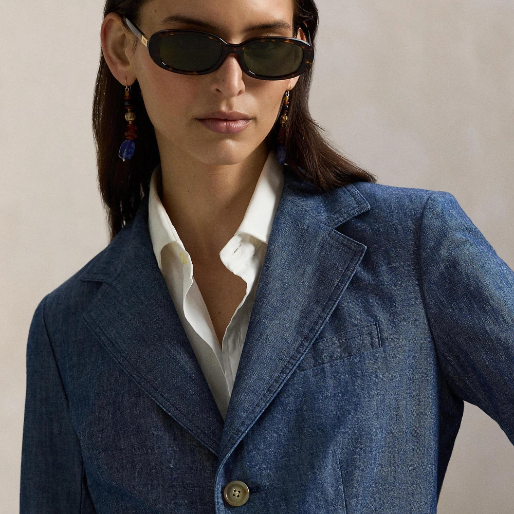 Σακάκι μονόπετο από chambray Polo Ralph Lauren