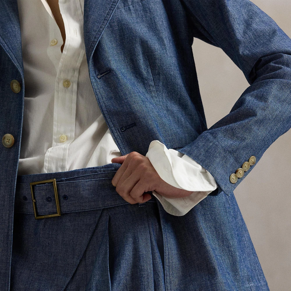 Σακάκι μονόπετο από chambray Polo Ralph Lauren