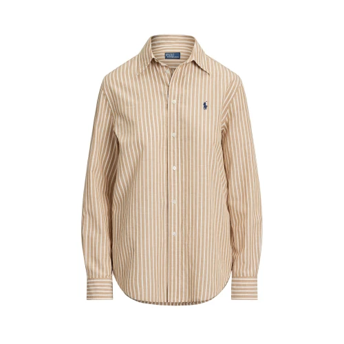Ριγέ πουκάμισο από βαμβάκι και λινό Classic Fit Polo Ralph Lauren
