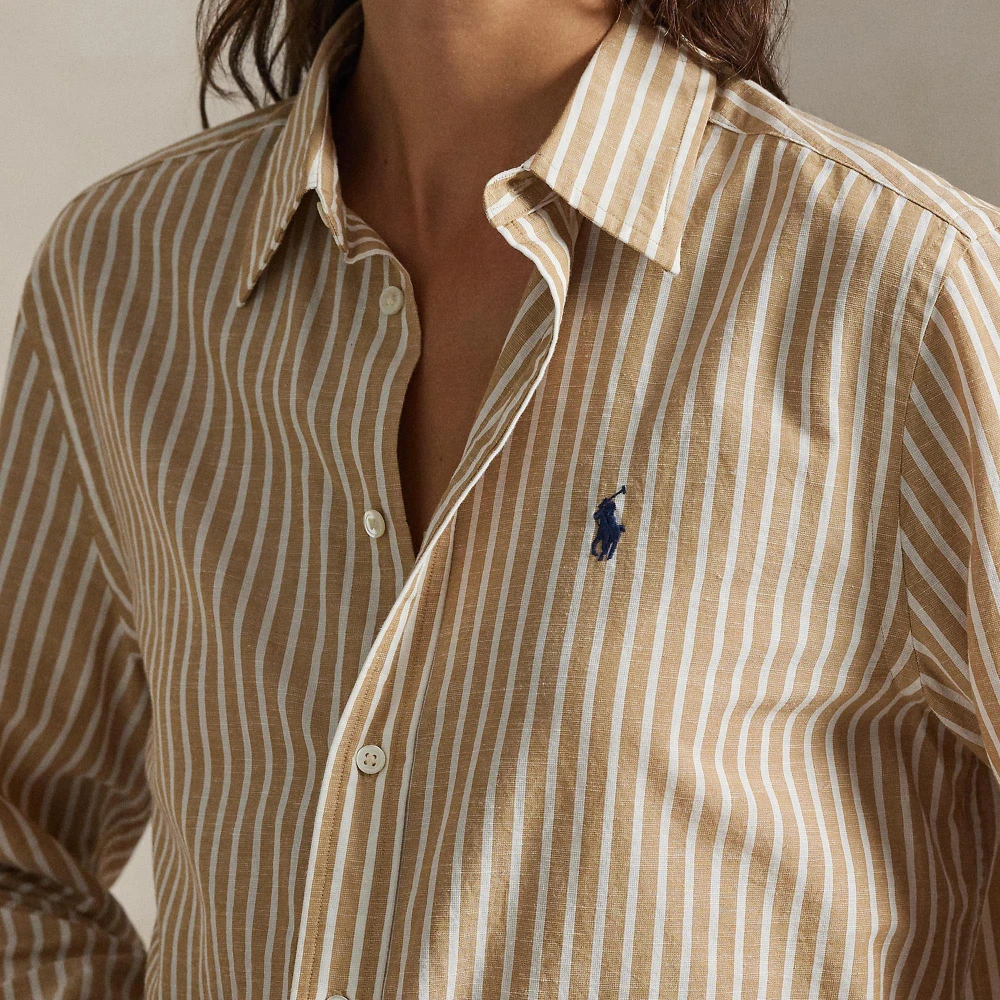 Ριγέ πουκάμισο από βαμβάκι και λινό Classic Fit Polo Ralph Lauren