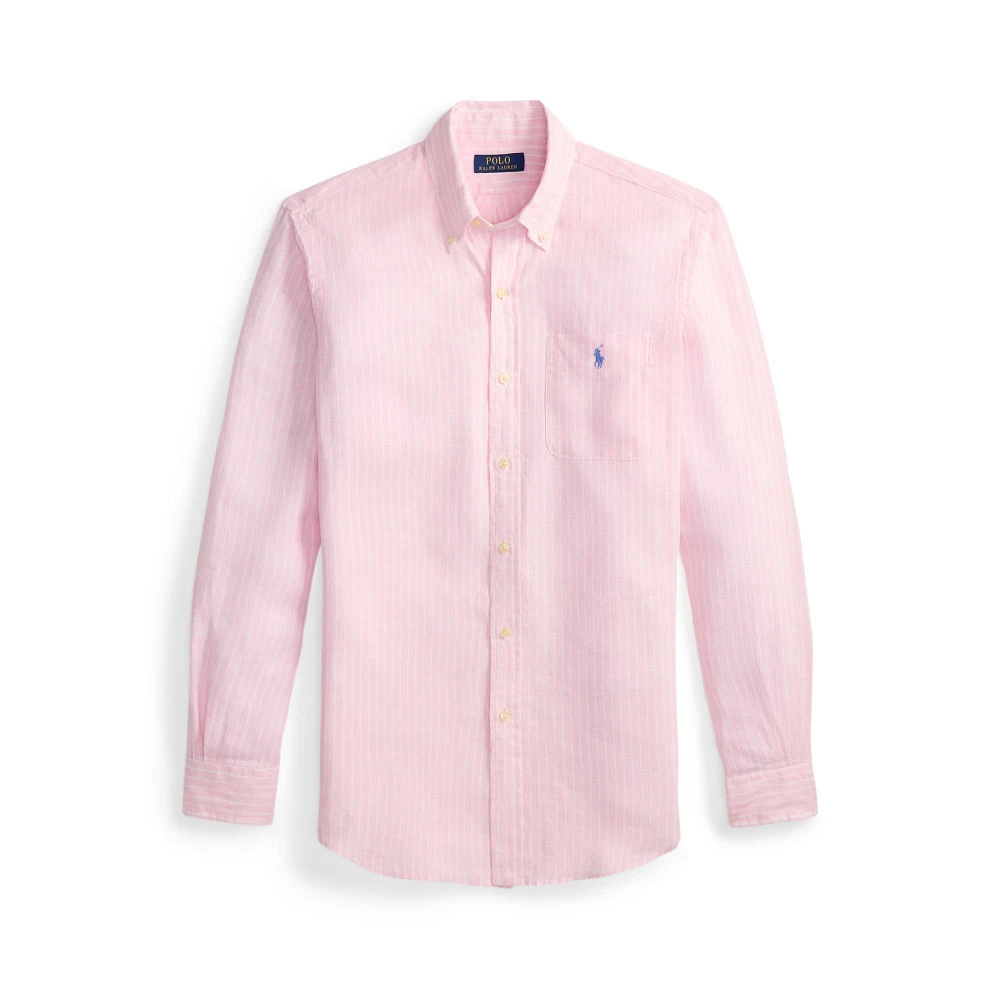 Ριγέ λινό πουκάμισο Custom Fit Polo Ralph Lauren