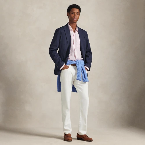 Ριγέ λινό πουκάμισο Custom Fit Polo Ralph Lauren