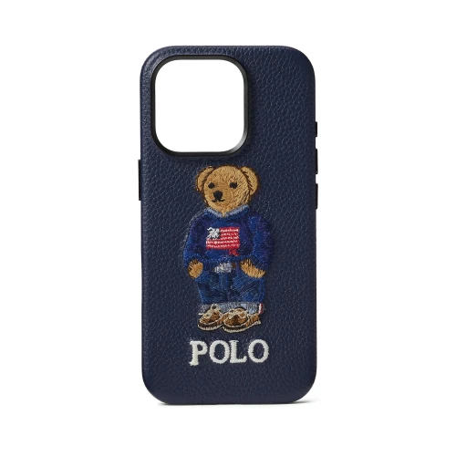 Ανδρικό Θήκη Polo Bear από δέρμα για iPhone 16 Pro — Polo Ralph Lauren
