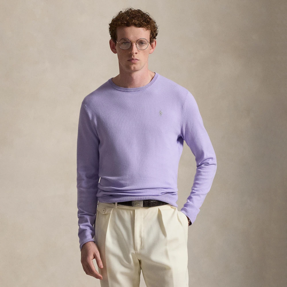 Ανδρικό Slim Fit Πλεκτό Βαμβακερό Πουλόβερ — Polo Ralph Lauren
