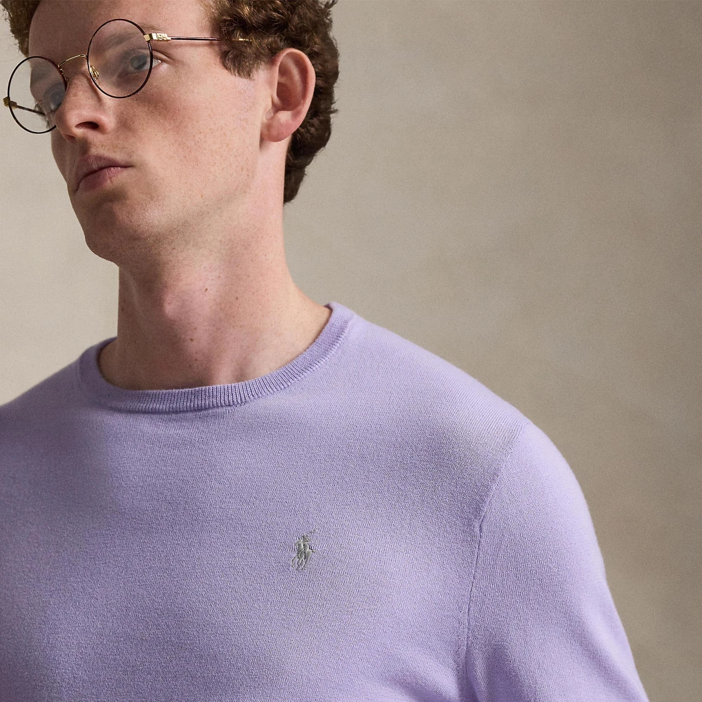 Ανδρικό Slim Fit Πλεκτό Βαμβακερό Πουλόβερ — Polo Ralph Lauren