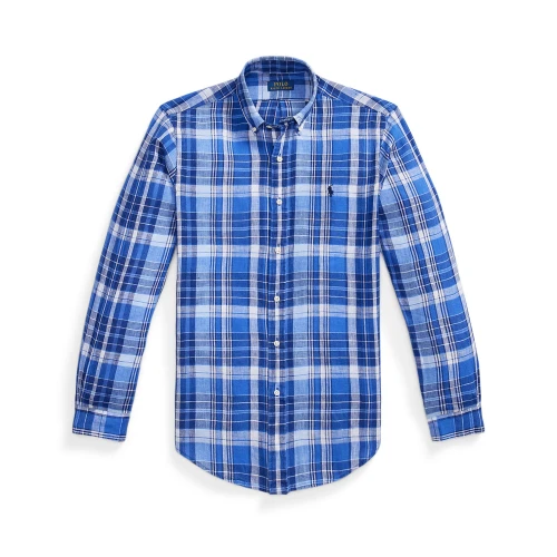 Ανδρικό Custom Fit Καρό Λινό Πουκάμισο — Polo Ralph Lauren