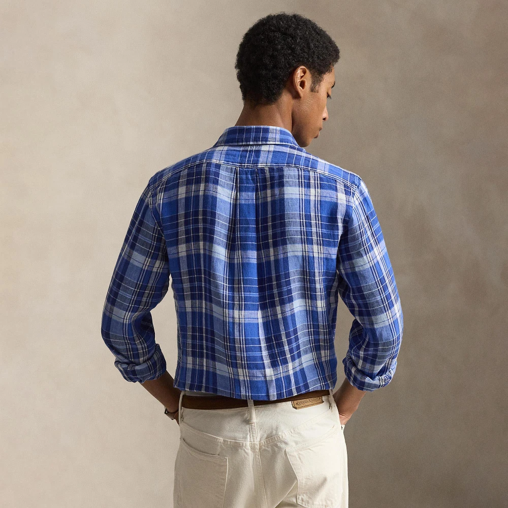 Ανδρικό Custom Fit Καρό Λινό Πουκάμισο — Polo Ralph Lauren